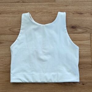 Girlfriend Collectice Off White Longline Sports Bra Medium Racerback Athleisure